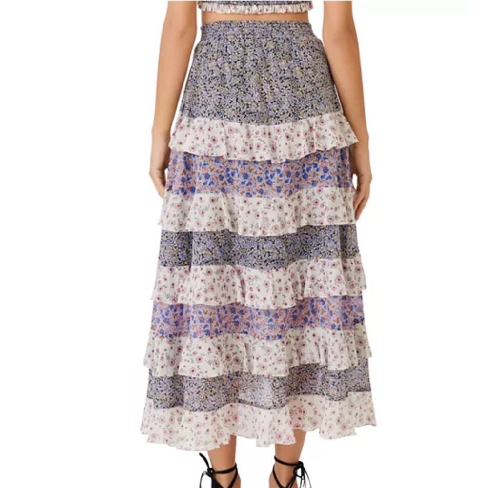 Maje Size 36 / S/M Floral Tiered Maxi Skirt New w/o Tag